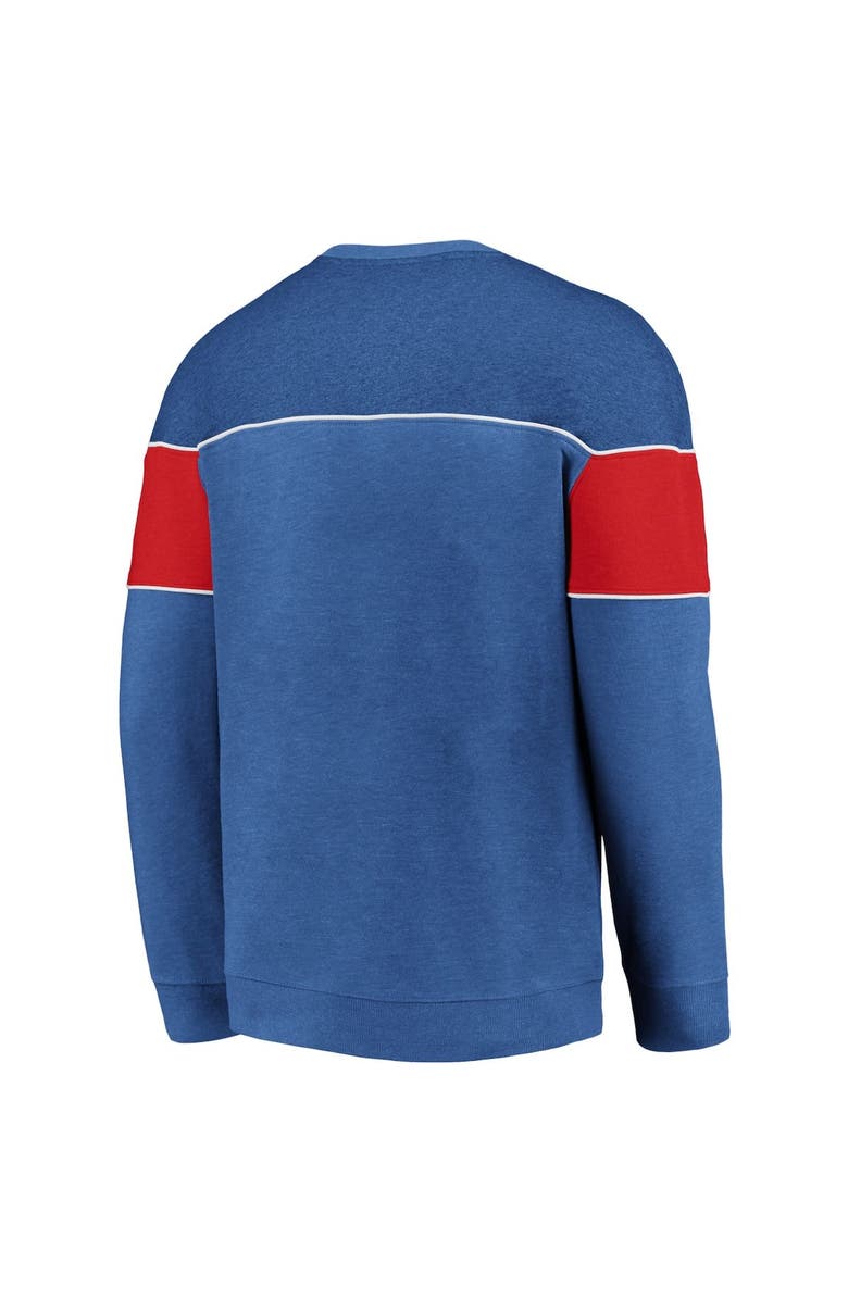 FANATICS Men's Fanatics Branded Heathered Blue New York Rangers Varsity Reserve Sweatshirt, Alternate, color,