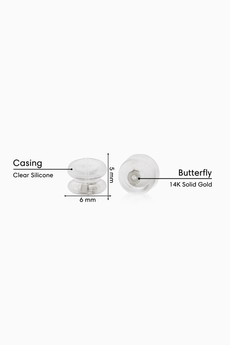 14K Gold Hold Me Tight Silicone Earring Backs, Alternate, color, White - 1 Pair