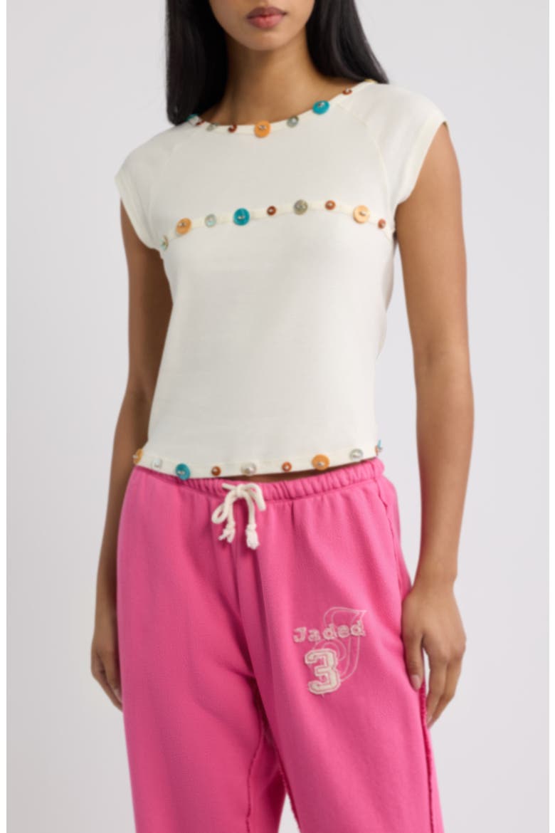Button Trim Top, Main, color, CREAM