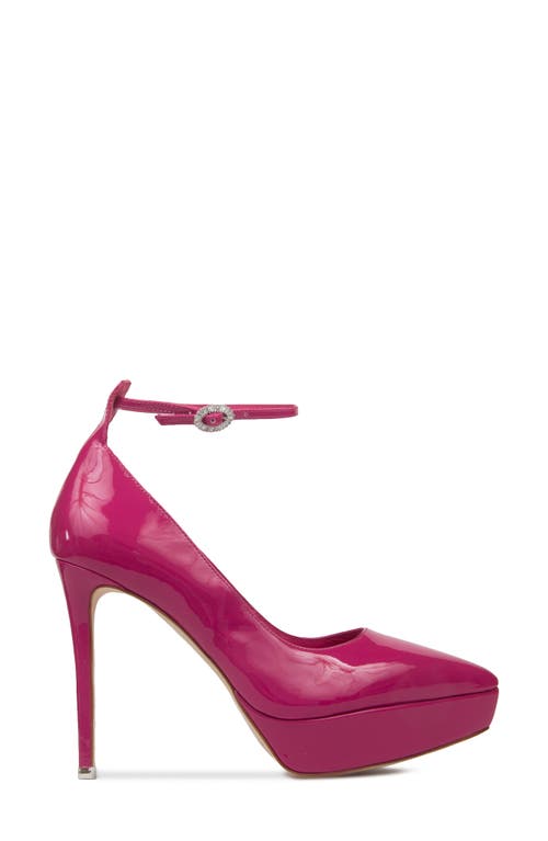 Black Suede Studio Gracie Pointed Toe Platform Pump In Pink Yarrow Patent Leather