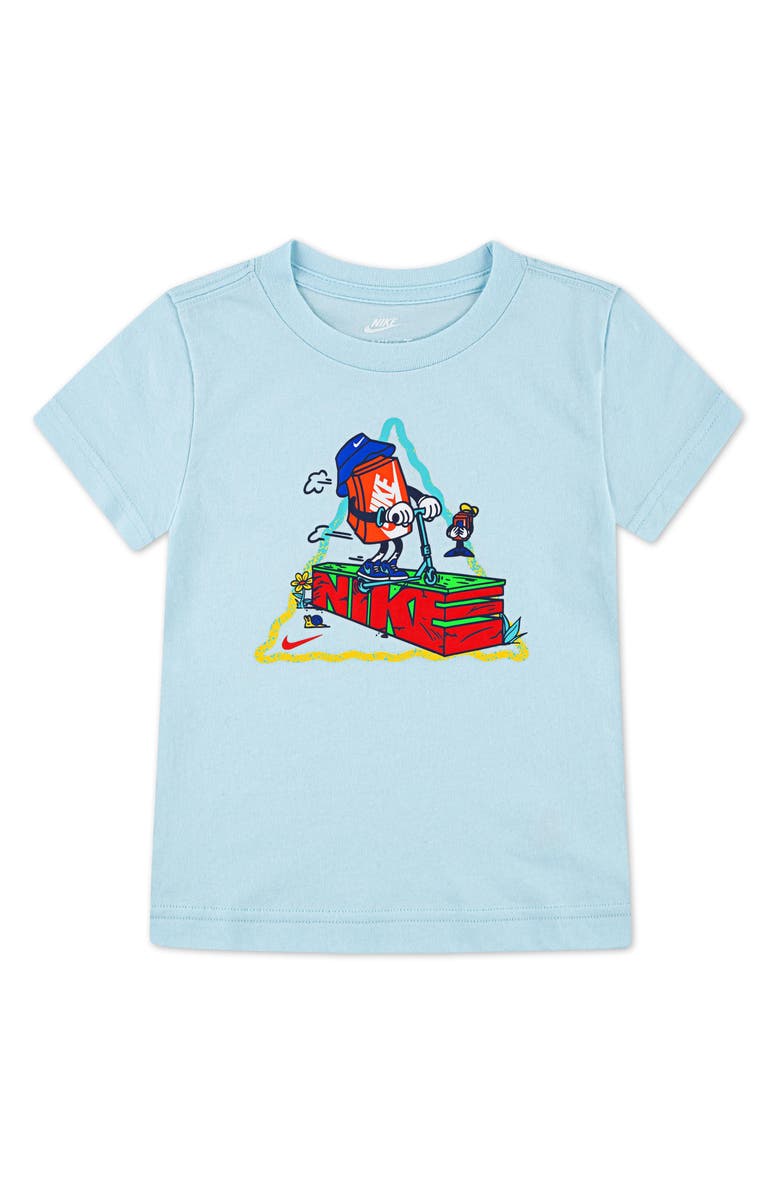 Nike Kids' Boxy Scooter Graphic T-Shirt, Main, color, Glacier Blue