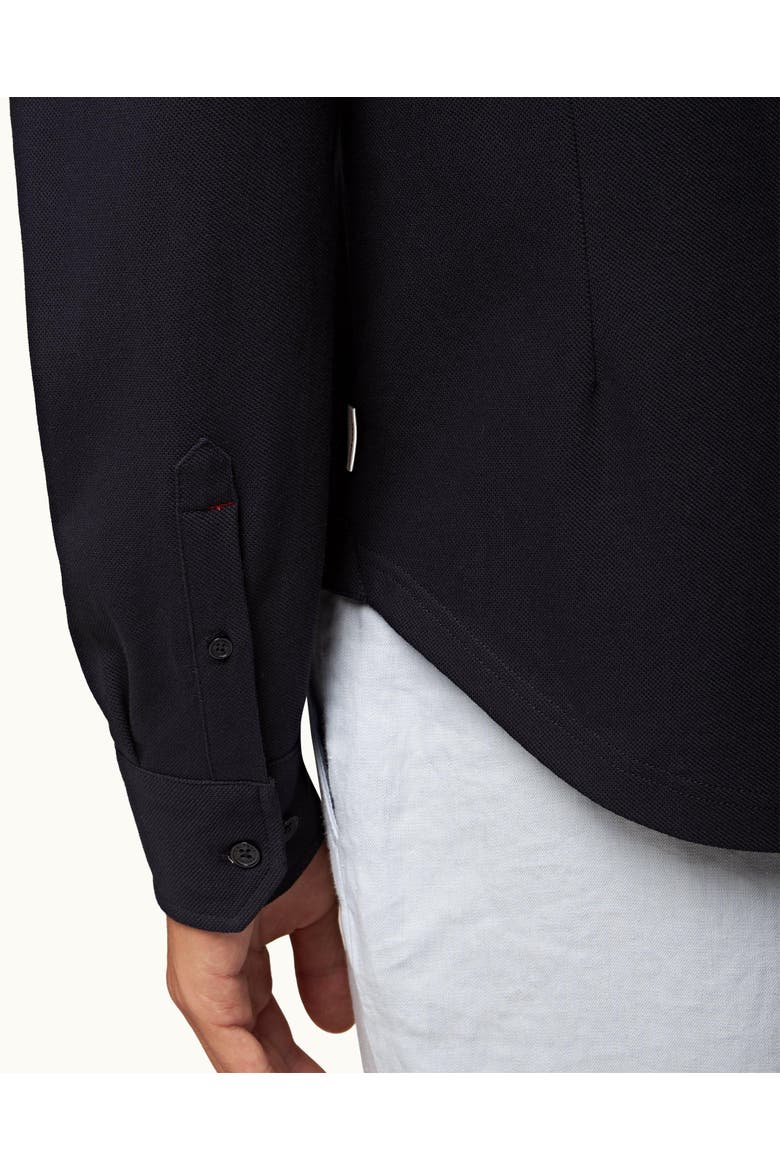 Giles Pique Classic Collar Cotton Pique Shirt, Alternate, color, NIGHT IRIS