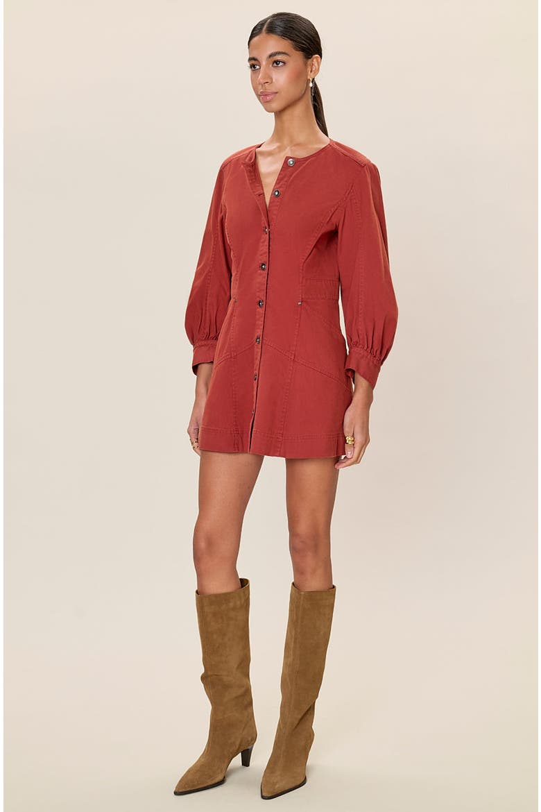 Remi Garment Dyed Dress, Alternate, color, Burnt Sienna