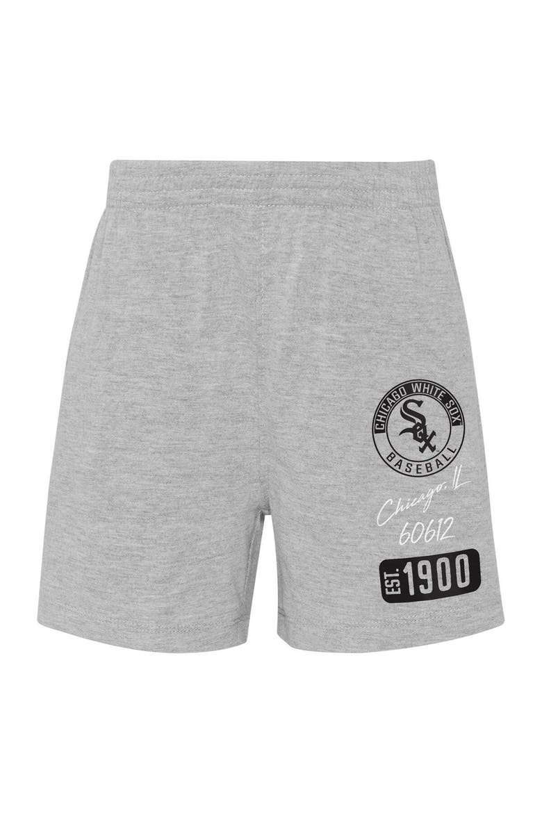 Infant White/Heather Gray Chicago White Sox Ground Out Baller Raglan T-Shirt and Shorts Set, Alternate, color, White