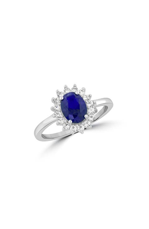 Oval Cubic Zirconia Halo Ring