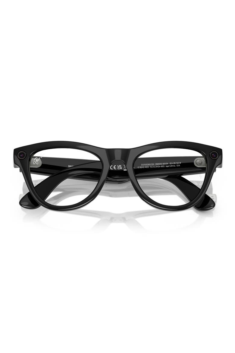 Meta Skyler 52mm Cat Eye Polarized Transitions® AI Glasses, Alternate, color, SHINY BLACK AMETHYST