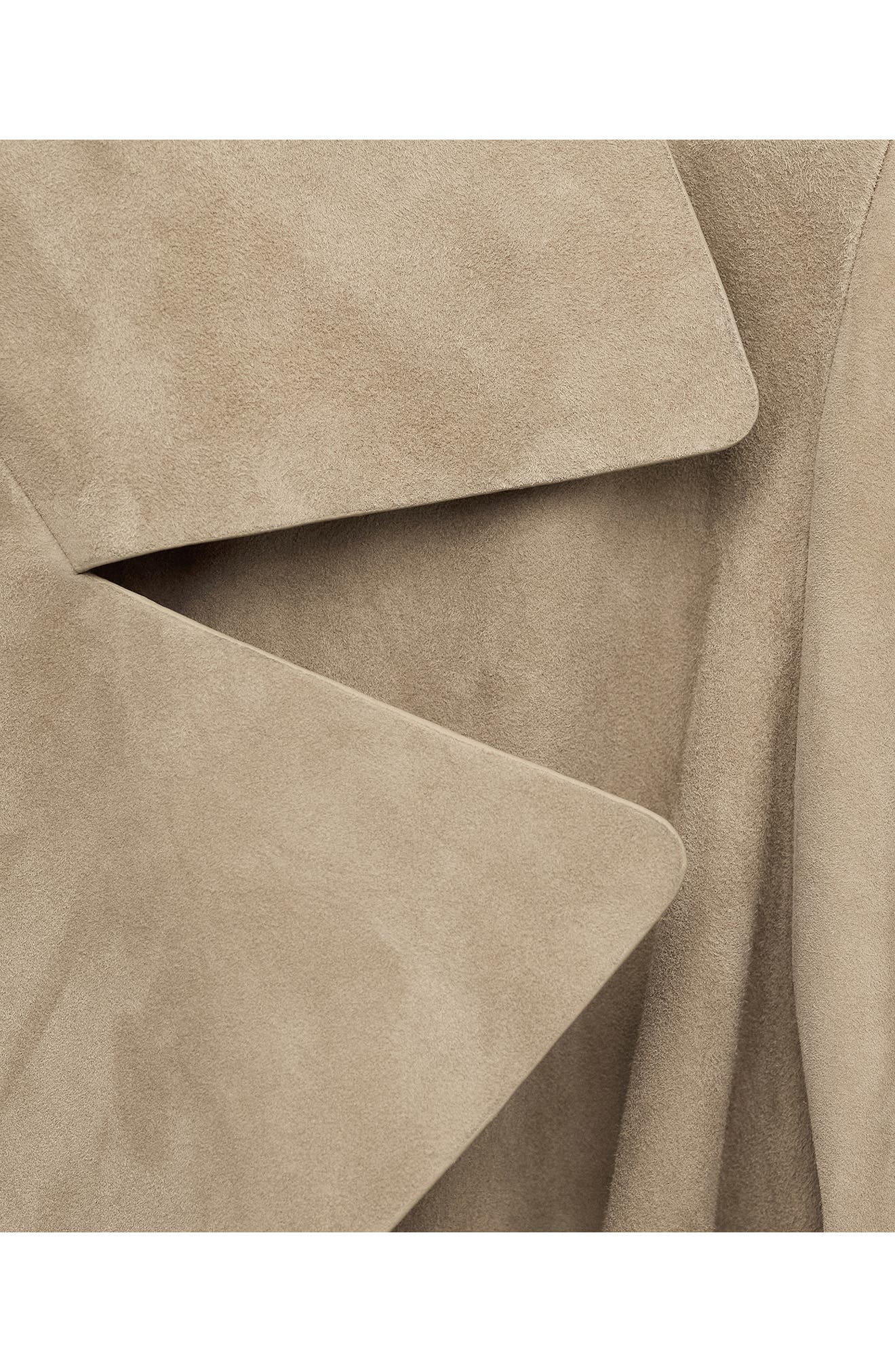 Long Belted Suede Trench Coat - image 2