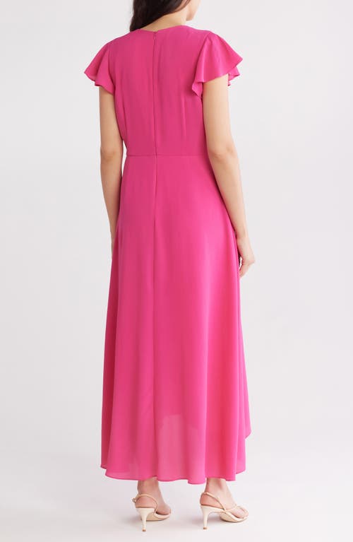 Sandra Darren Short Sleeve Maxi Jumpsuit In Pink