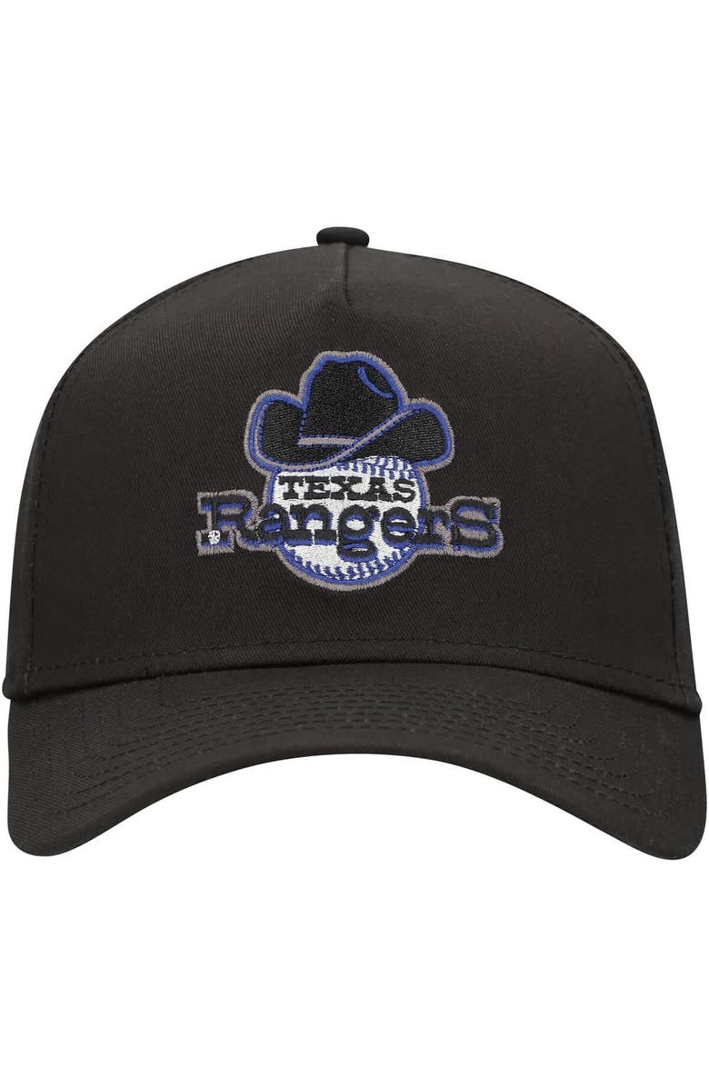 New Era Men's New Era Black Texas Rangers Tonal Pop A-Frame 9FORTY Adjustable Hat, Alternate, color, 
