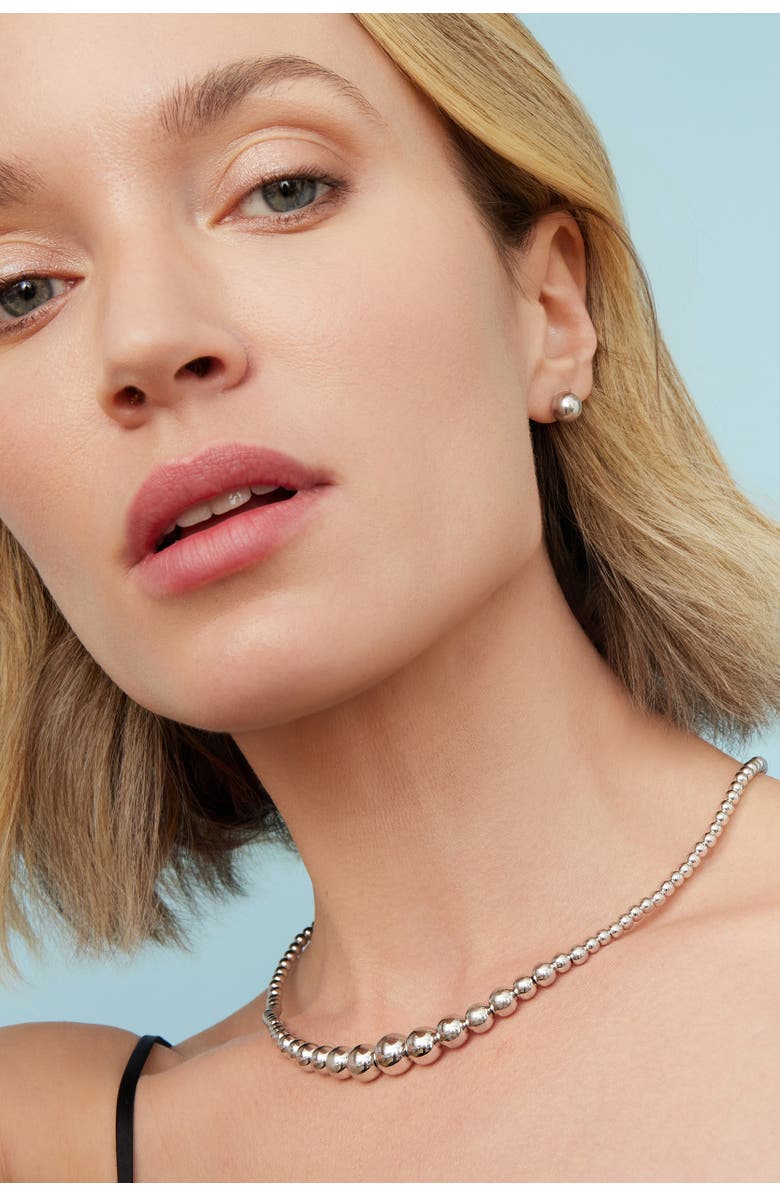 Oradina Sterling Silver Belle of the Ball Neckace, Alternate, color, Silver