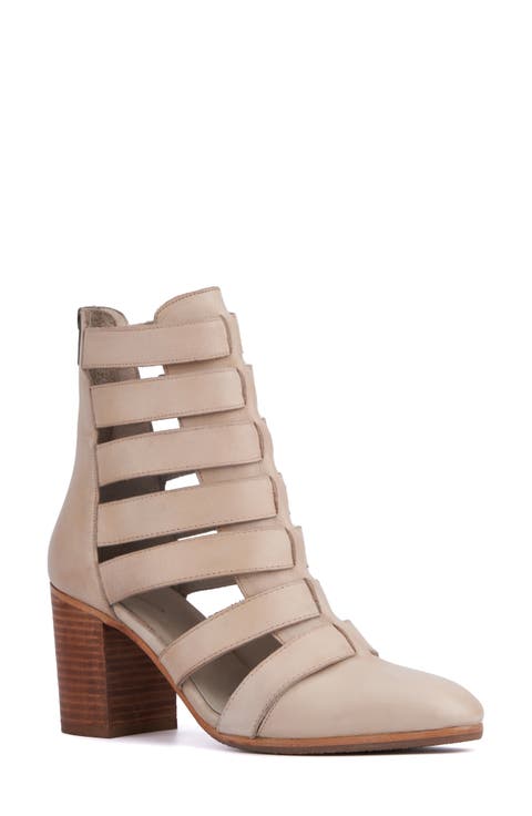 Vivi Caged Block Heel Bootie (Women)