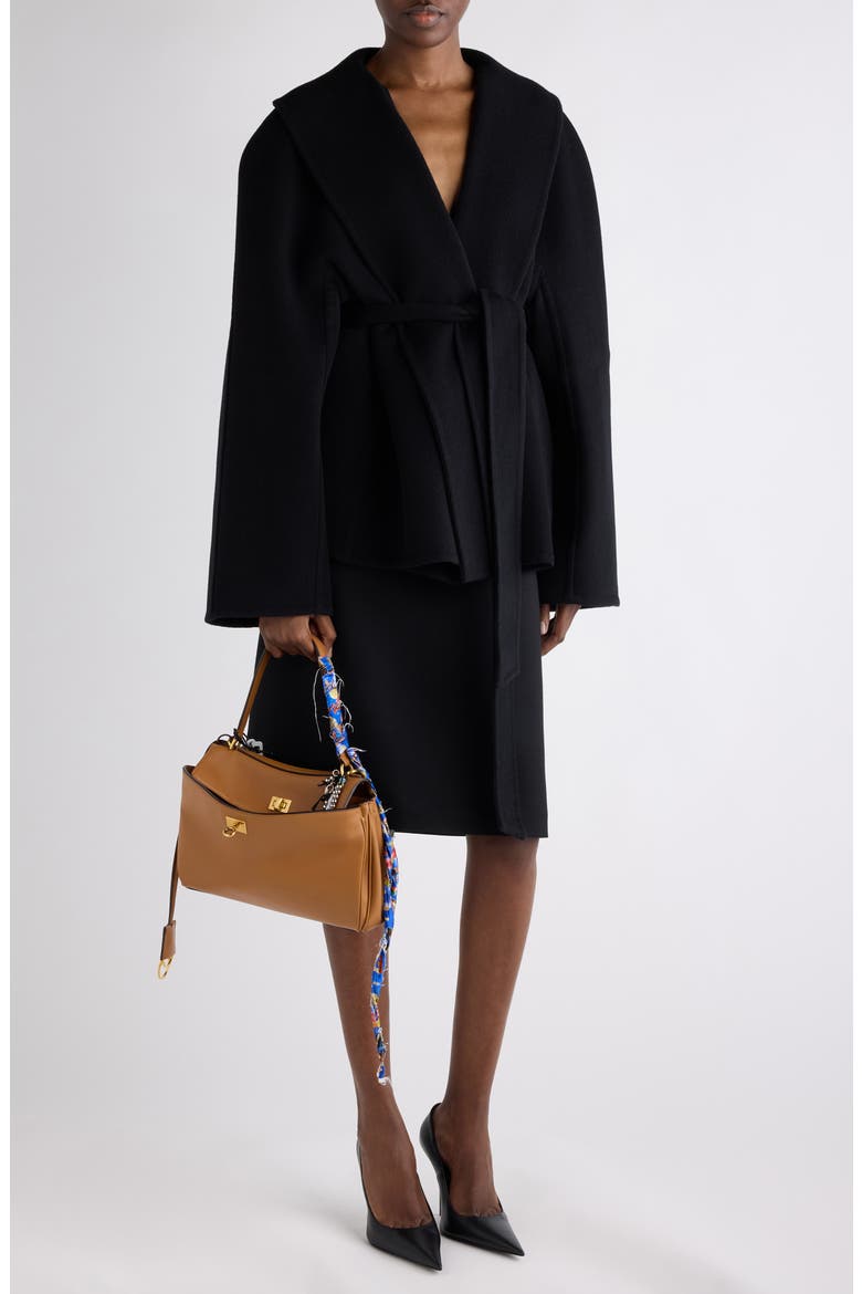 Wool Blend Wrap Coat, Alternate, color, 1000 BLACK