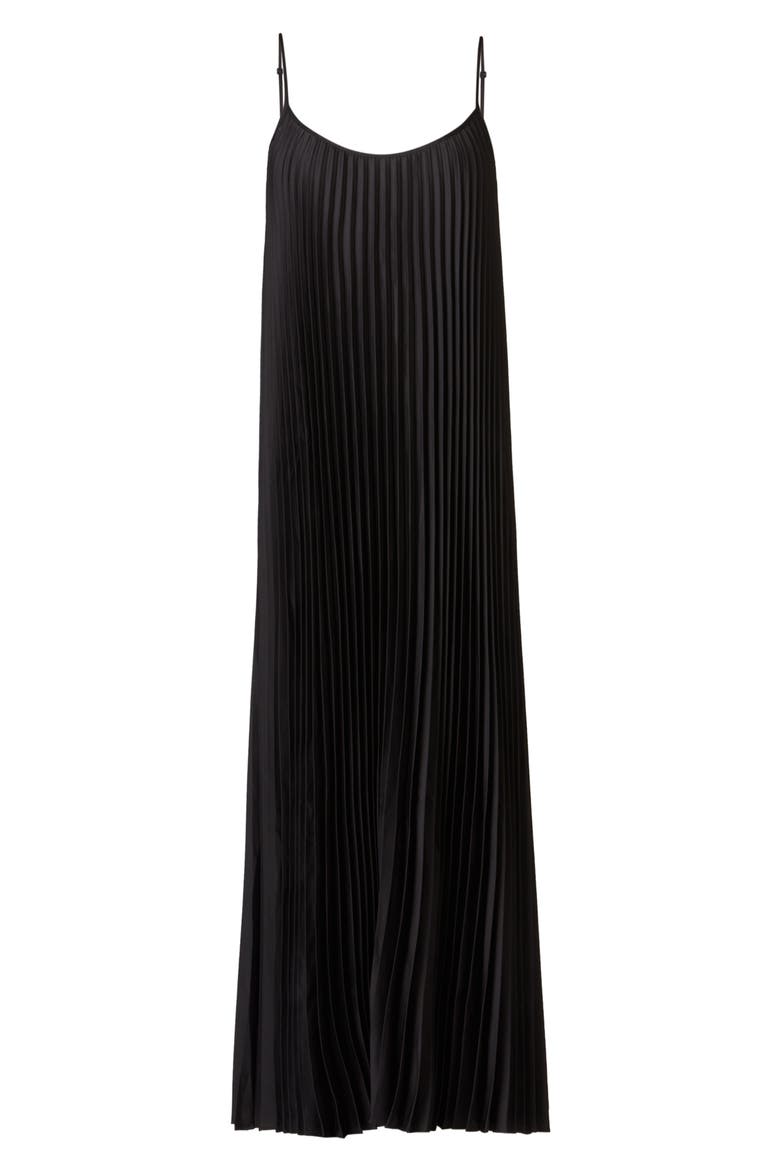 Lori Pleated Slipdress & Sweater, Alternate, color, BLACK