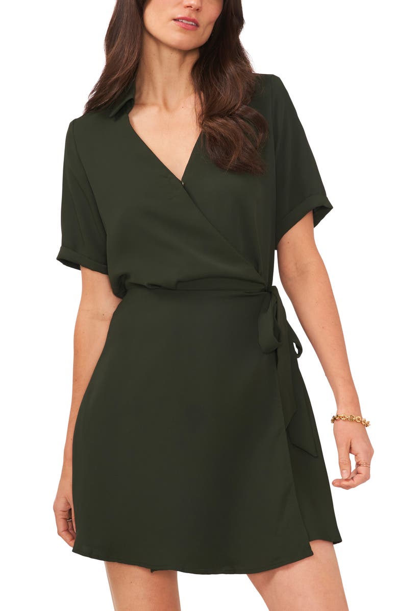 Vince Camuto Collared Wrap Dress, Alternate, color, 