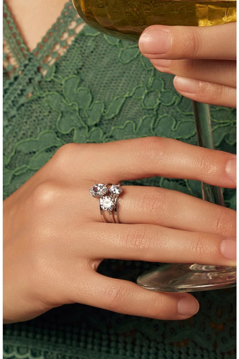Sterling Silver Betty Ring Dainty Crystal Ring Minimalist, Alternate, color, Silver