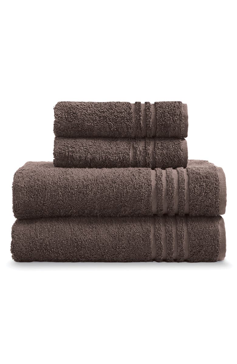 ELLA JAYNE HOME Solid Cotton 4-Piece Towel Set, Main, color, Brown