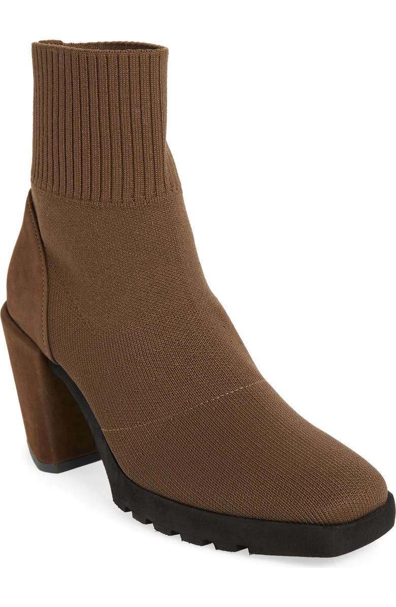 Eileen Fisher Spell Stretch Knit Bootie, Main, color, Antelope