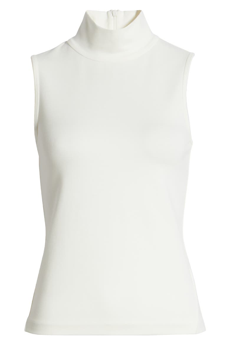Irina Sleeveless Ponte Turtleneck Top, Alternate, color, WHITE