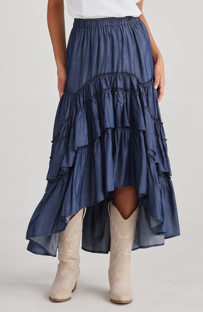 Talisman the Label Sassy Tiered Ruffle High-Low Skirt, Alternate, color, 