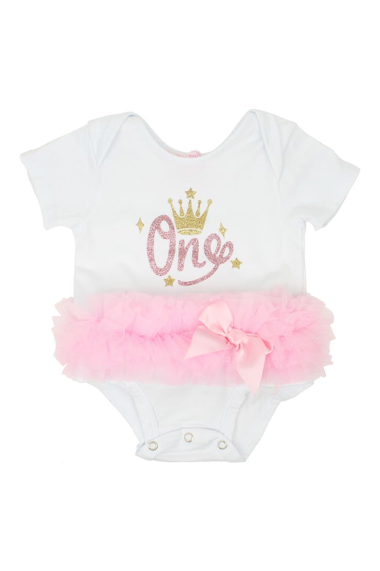 First Birthday Tutu Bodysuit, Main, color, PINK