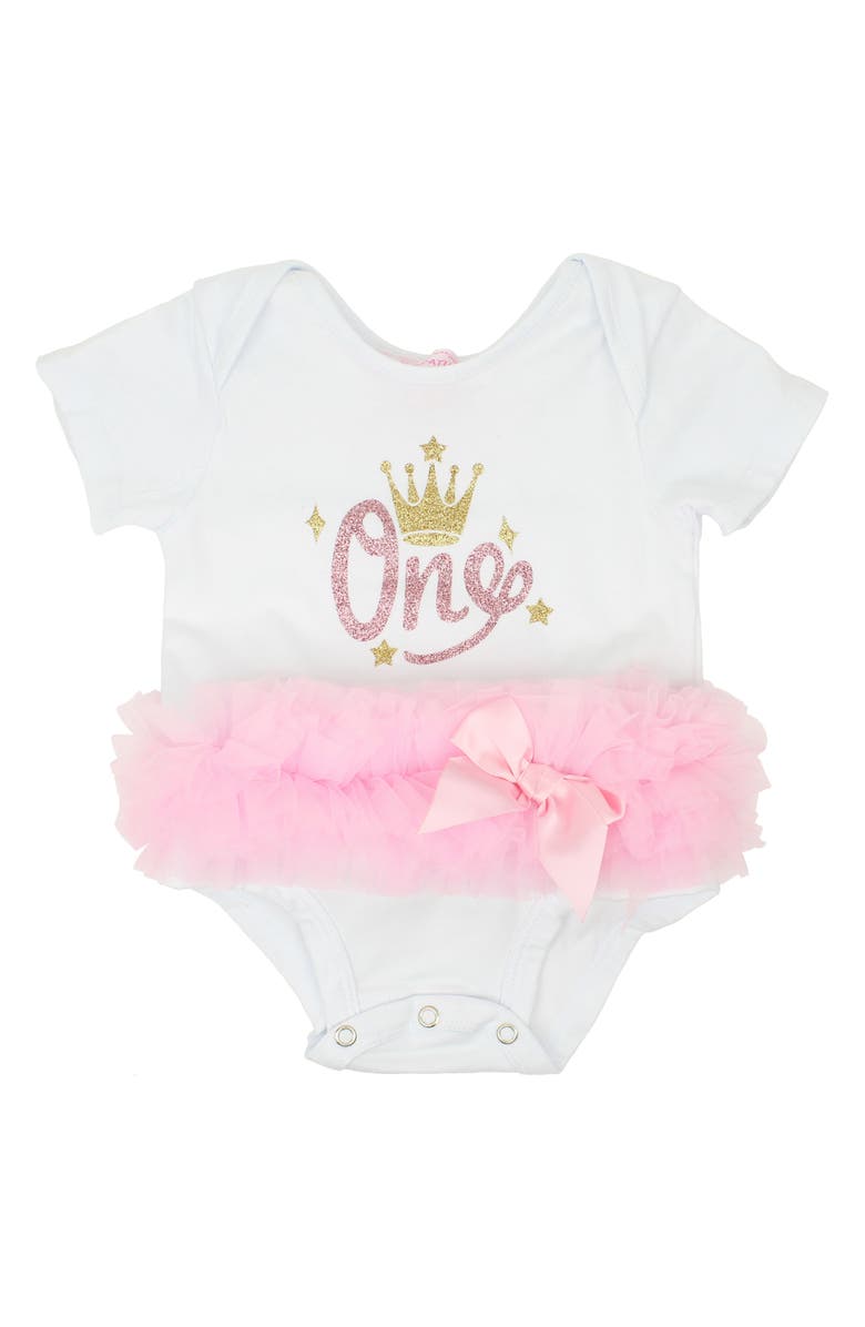 Popatu First Birthday Tutu Bodysuit, Main, color,