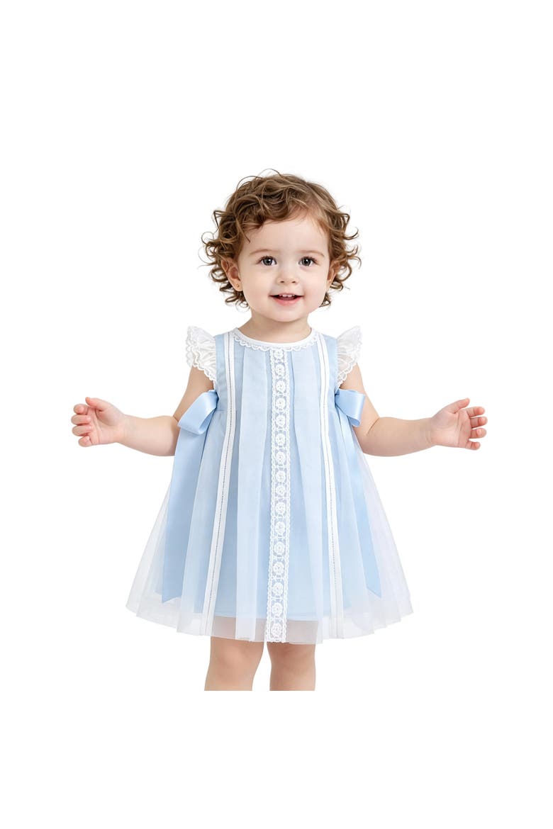 Romilly Satin Bow Dress, Alternate, color, Blue
