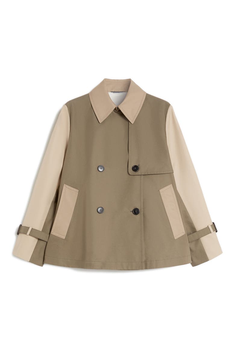 Biglia Colorblock Cotton Blend Trench Coat, Alternate, color, MUD