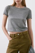 MANGO Studded Short Sleeve Sweater