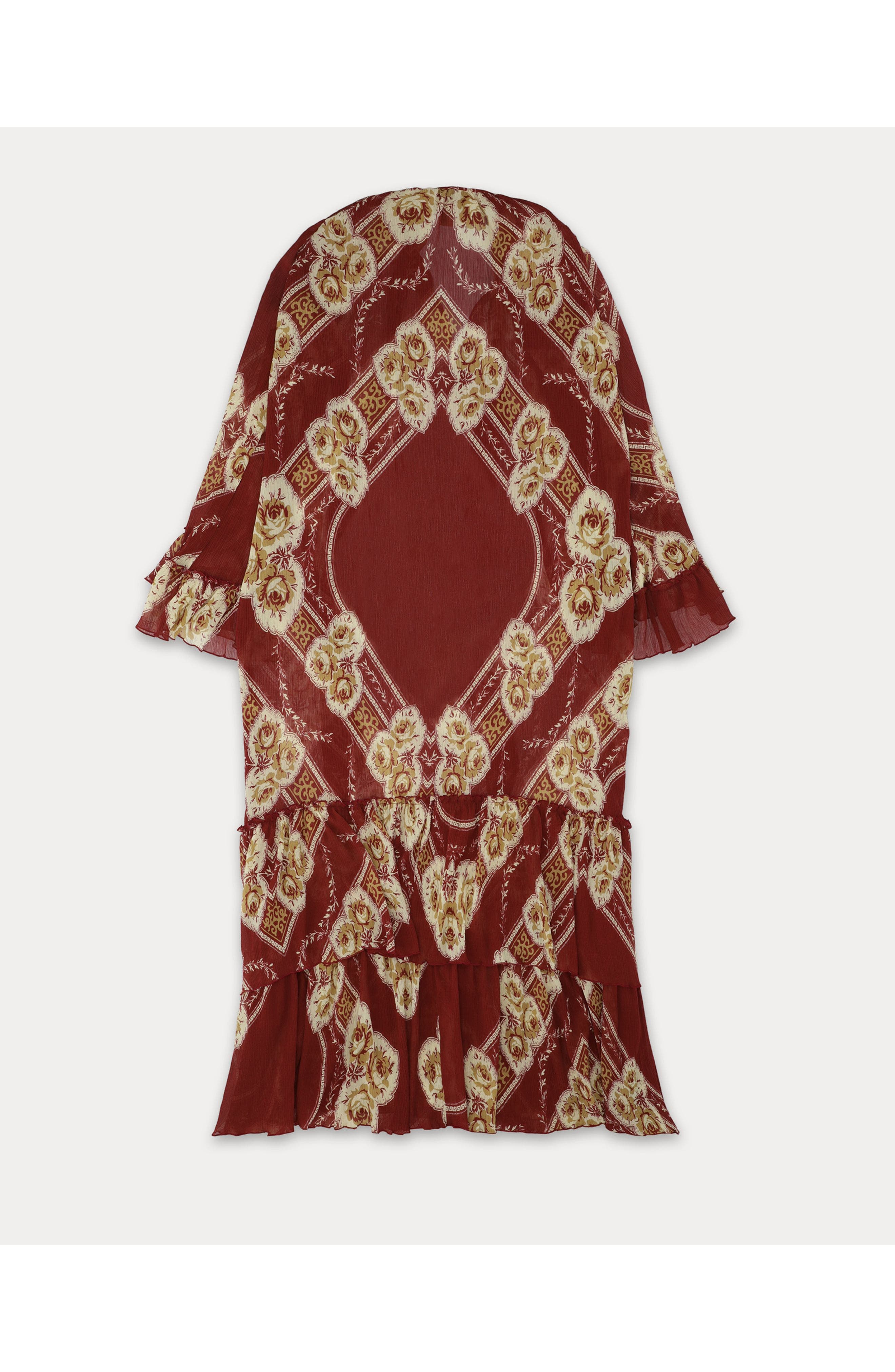 Aradia Floral Printed Silk Caftan Dress - image 2