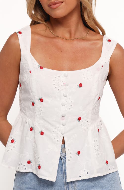 Petal And Pup Petal & Pup Estelle Floral Eyelet Embroidered Cotton Tank In White