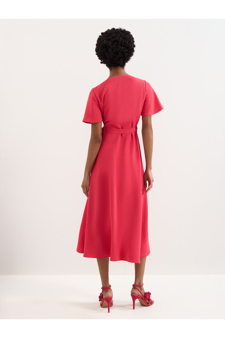 Julissa Short Sleeve Wrap Midi Dress, Alternate, color, Pink