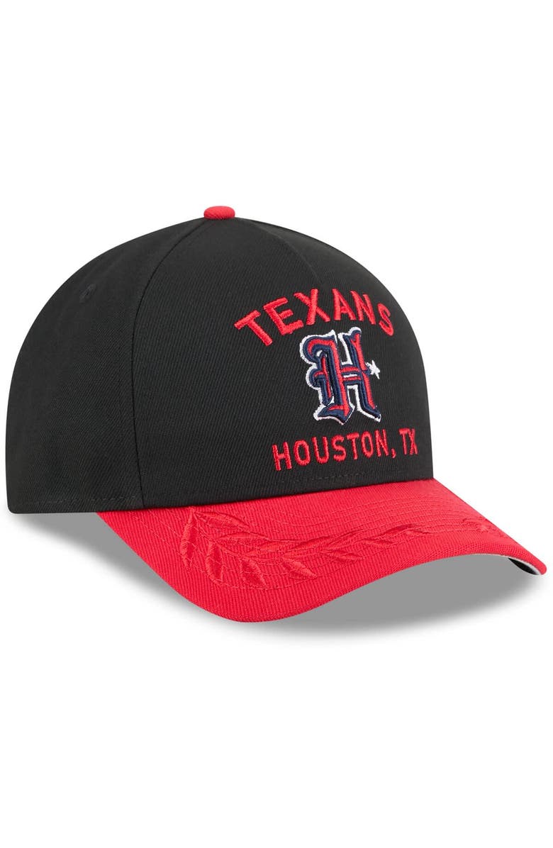 New Era Men's New Era Black/Red Houston Texans 2025 NFL Draft 9FORTY A-Frame M-Crown Adjustable Hat, Alternate, color,