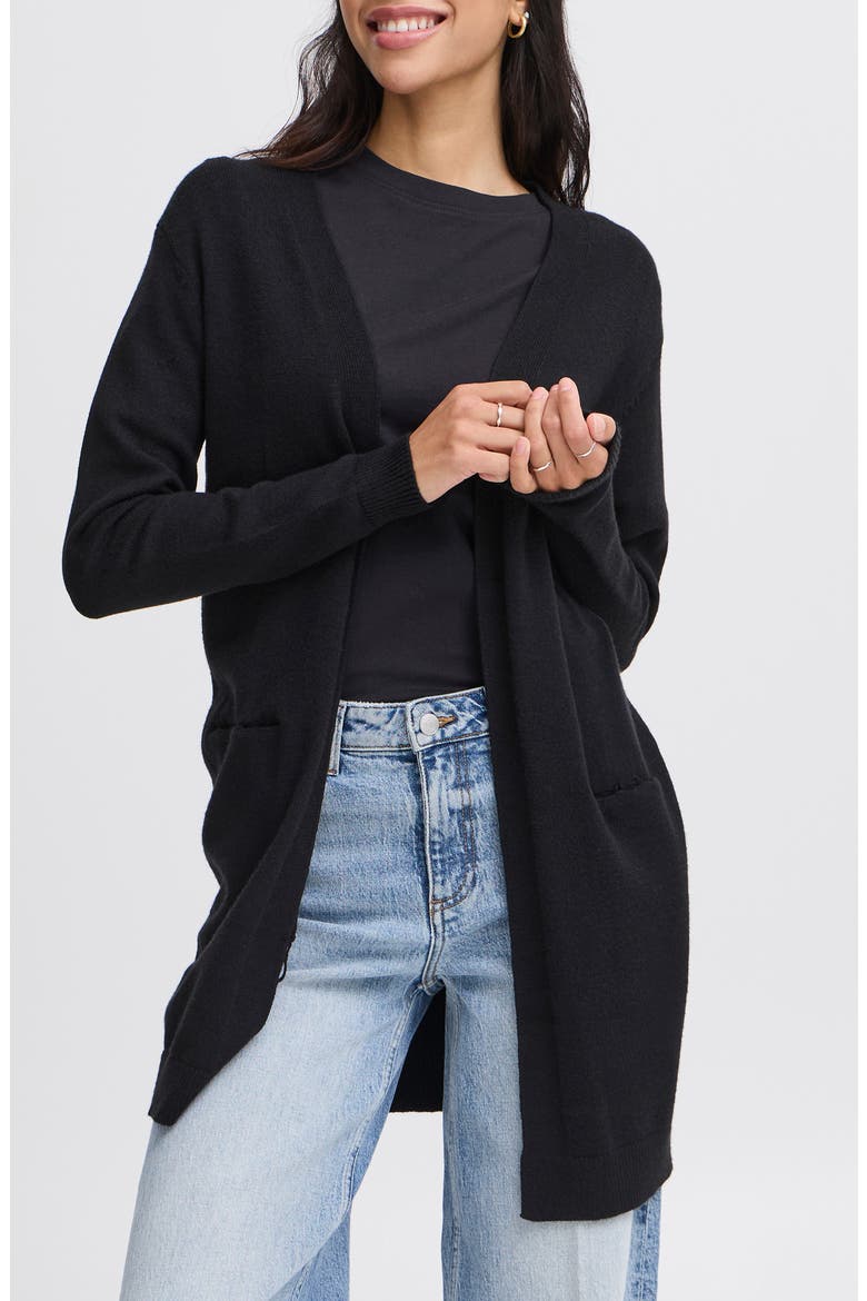 Nonina Longline Cardigan, Main, color, BLACK