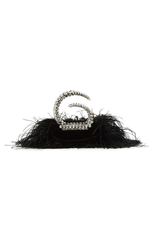 L'alingi Karma Feather Crystal Top Handle Bag In Black