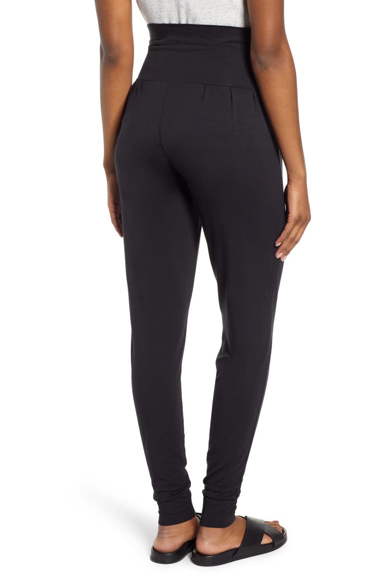 Tapered Maternity Lounge Pants, Alternate, color, BLACK