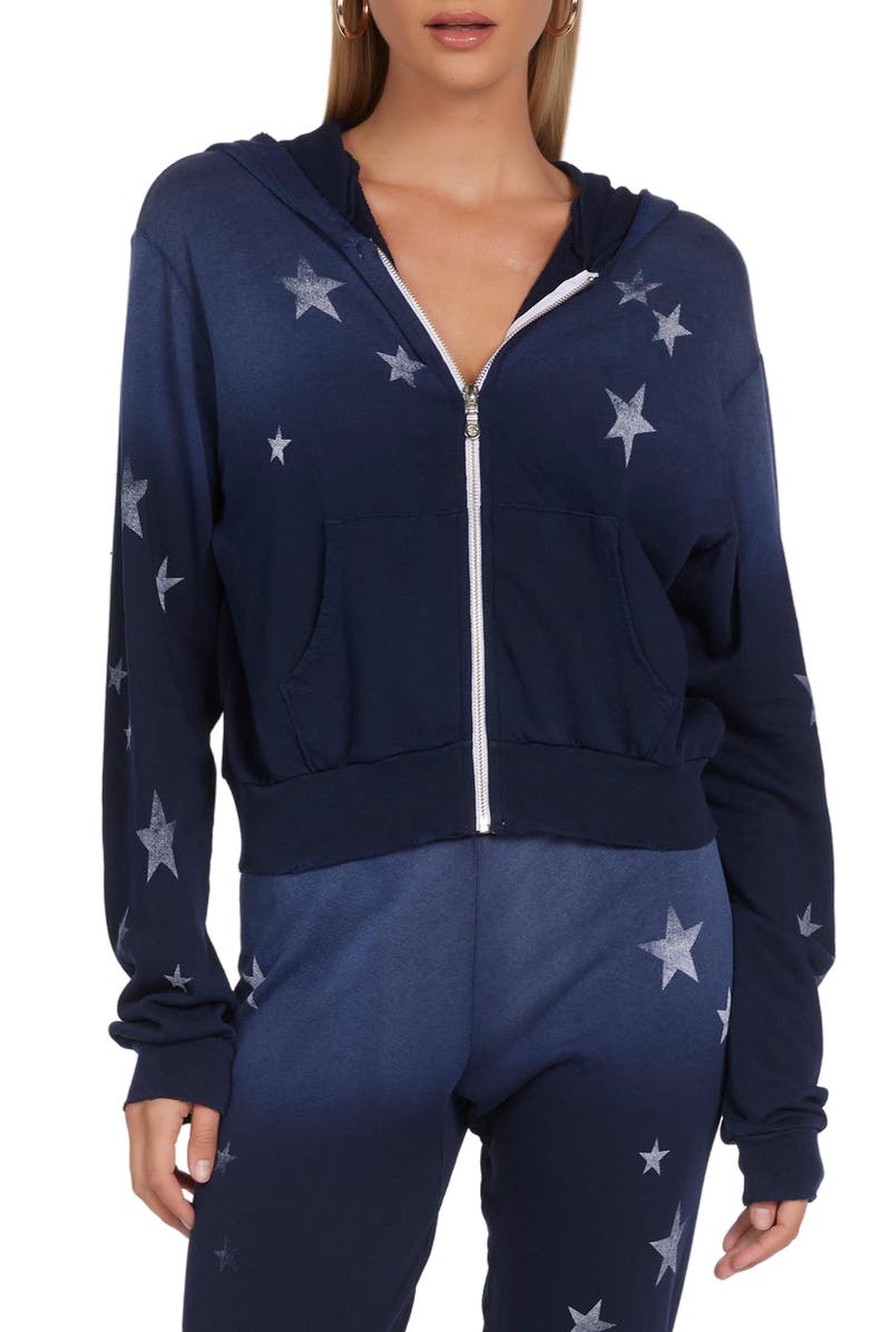 Lauren Moshi Lachelle Vintage Stars Hoodie, Main, color, Navy Ombre