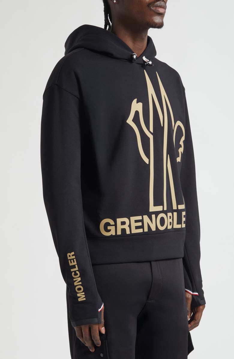 Moncler Polartec<sup>®</sup> Fleece Graphic Hoodie, Alternate, color, Black