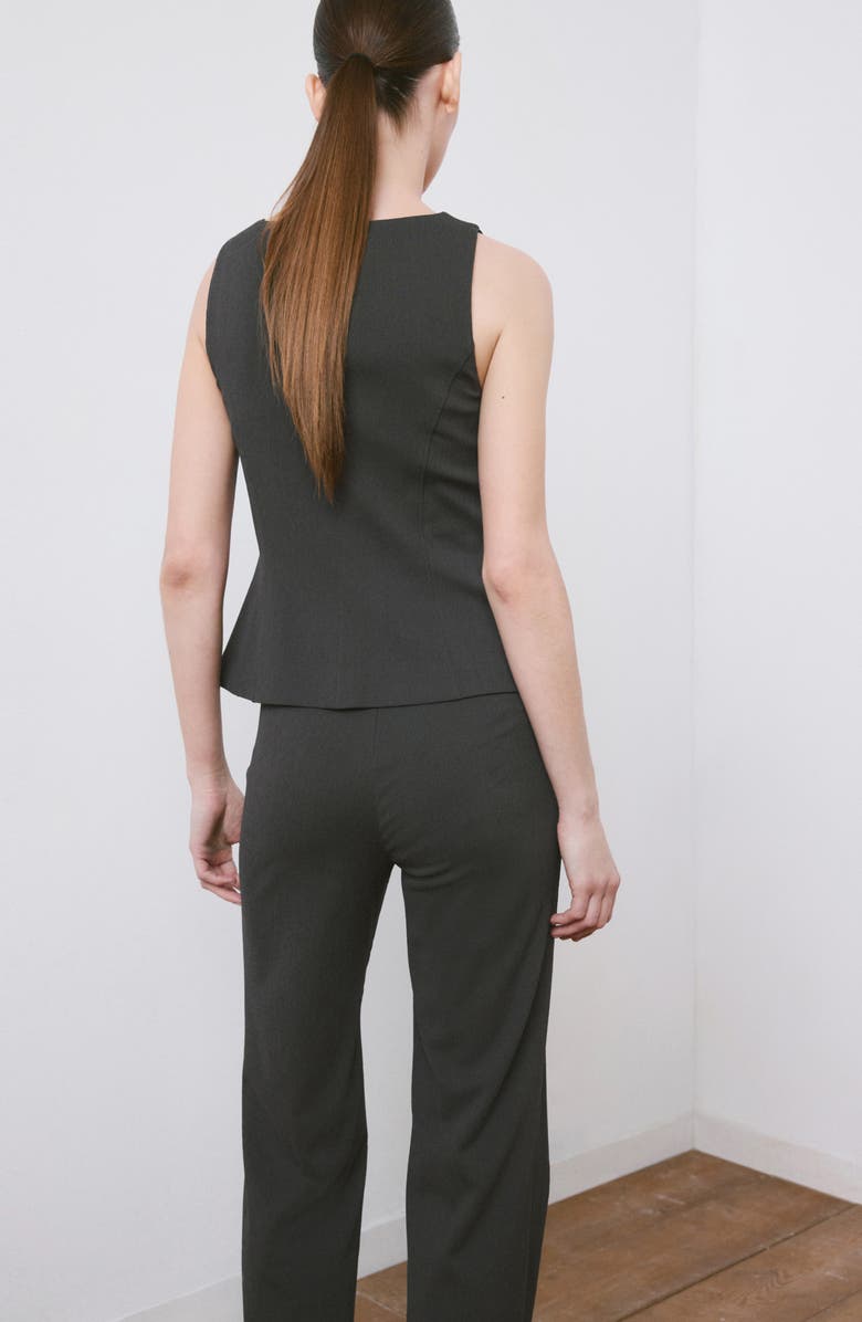 MANGO Peplum Button Vest, Alternate, color, Grey