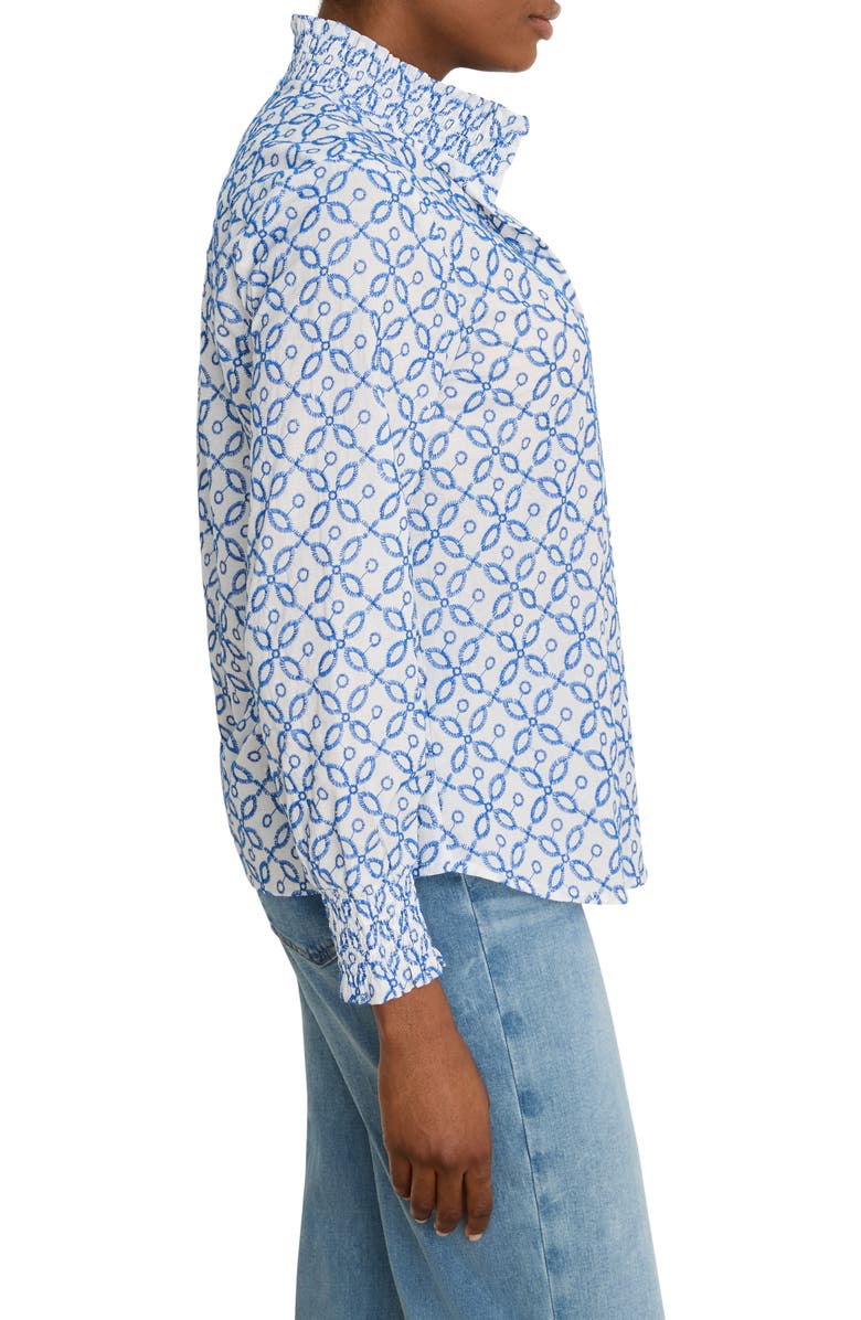 NIC+ZOE Embroidered Tile Shirt, Alternate, color, Blue Multi