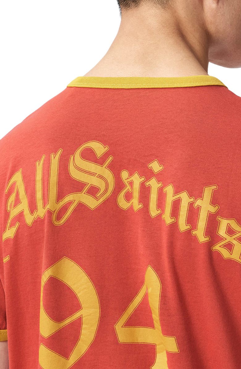 AllSaints Furia Ringer Graphic T-Shirt, Alternate, color, Blazed Red