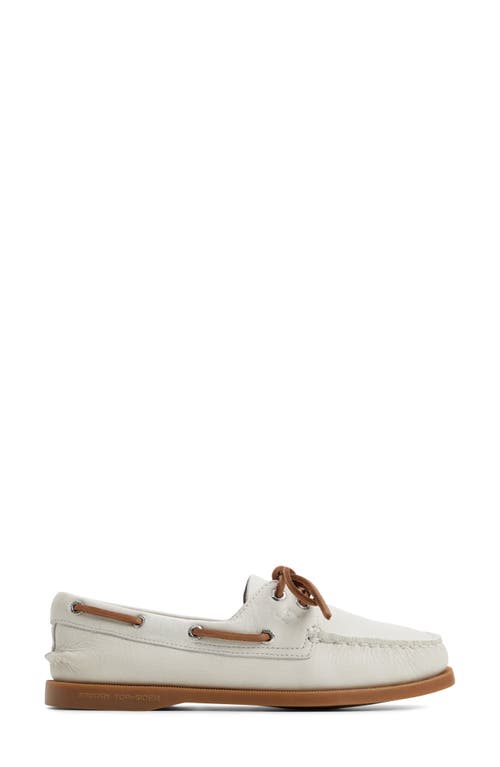 Sperry Women's Authentic Original 2 Eye Lace-up Boat Shoe In White Gum Leather Smooth