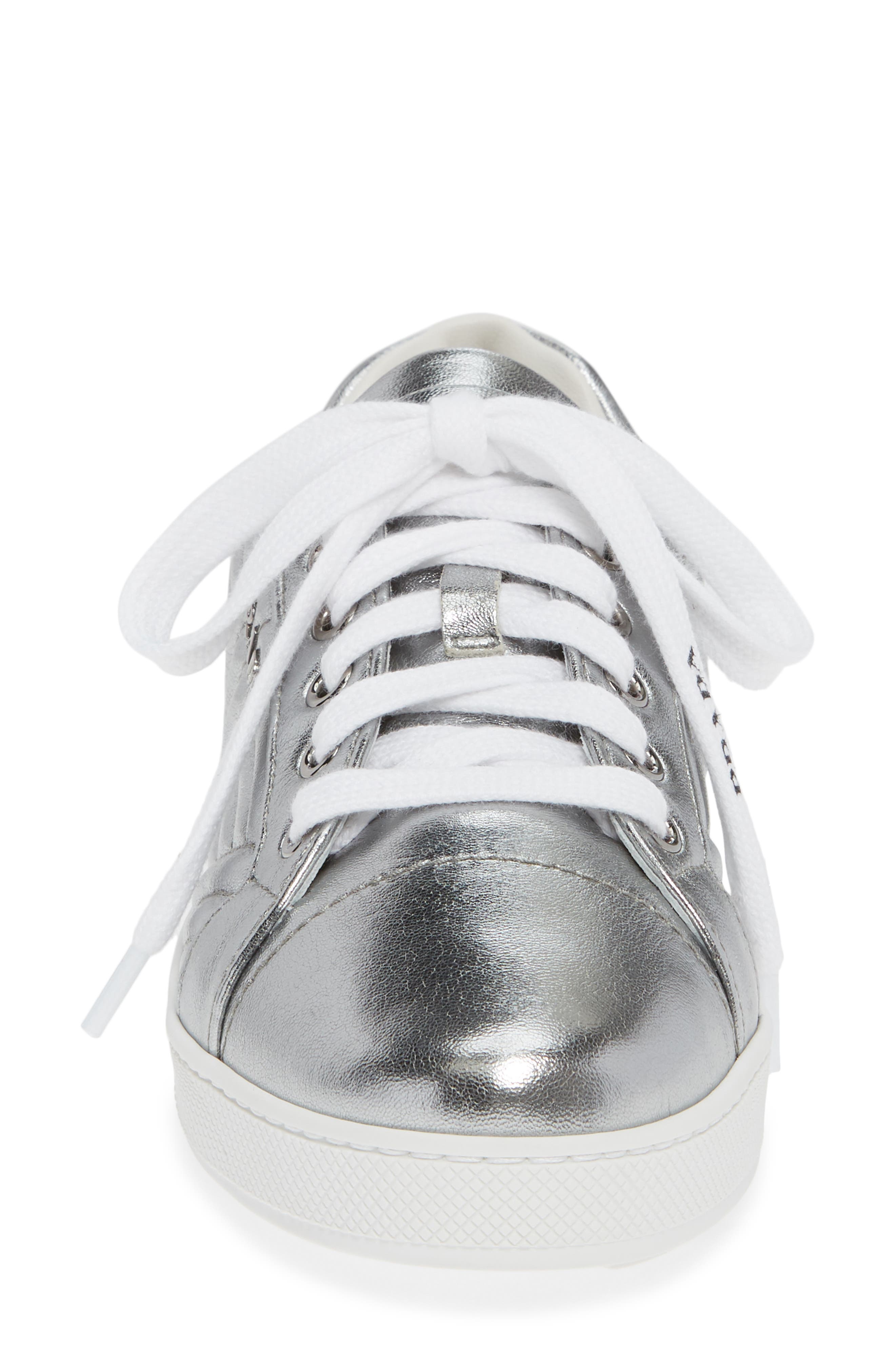 Prada Quilted Leather Sneaker, Alternate, color, 