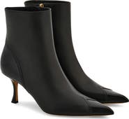 FERRAGAMO Eagle 70 Pointed Toe Leather Bootie