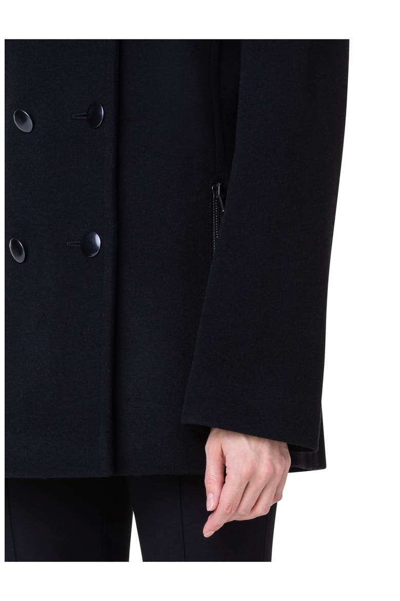 Wool Blend Peacoat, Alternate, color, 009 BLACK