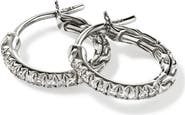 John Hardy JH Essentials Pavé Hoop Earrings, Sterling Silver, Diamonds, 13mm