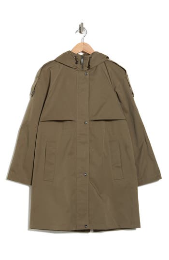 Sam Edelman Hooded Rain Anorak In Green