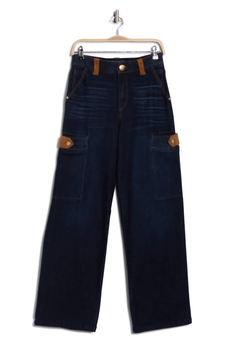 AbSolution High Waist Wide Leg Jeans, Alternate, color, DARK INDIGO ARTISANAL