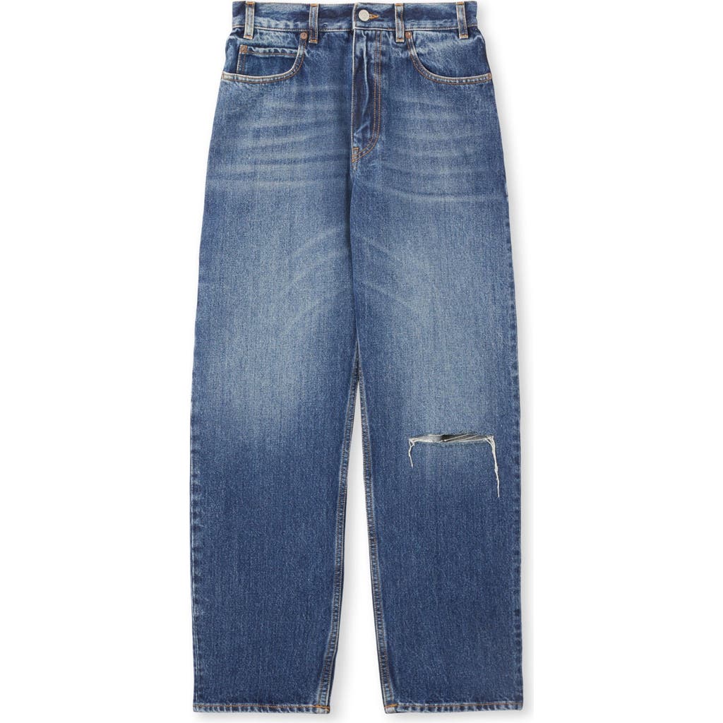 Fortela Juliettej Stone Wash 5-pocket Denim Trousers In Blue