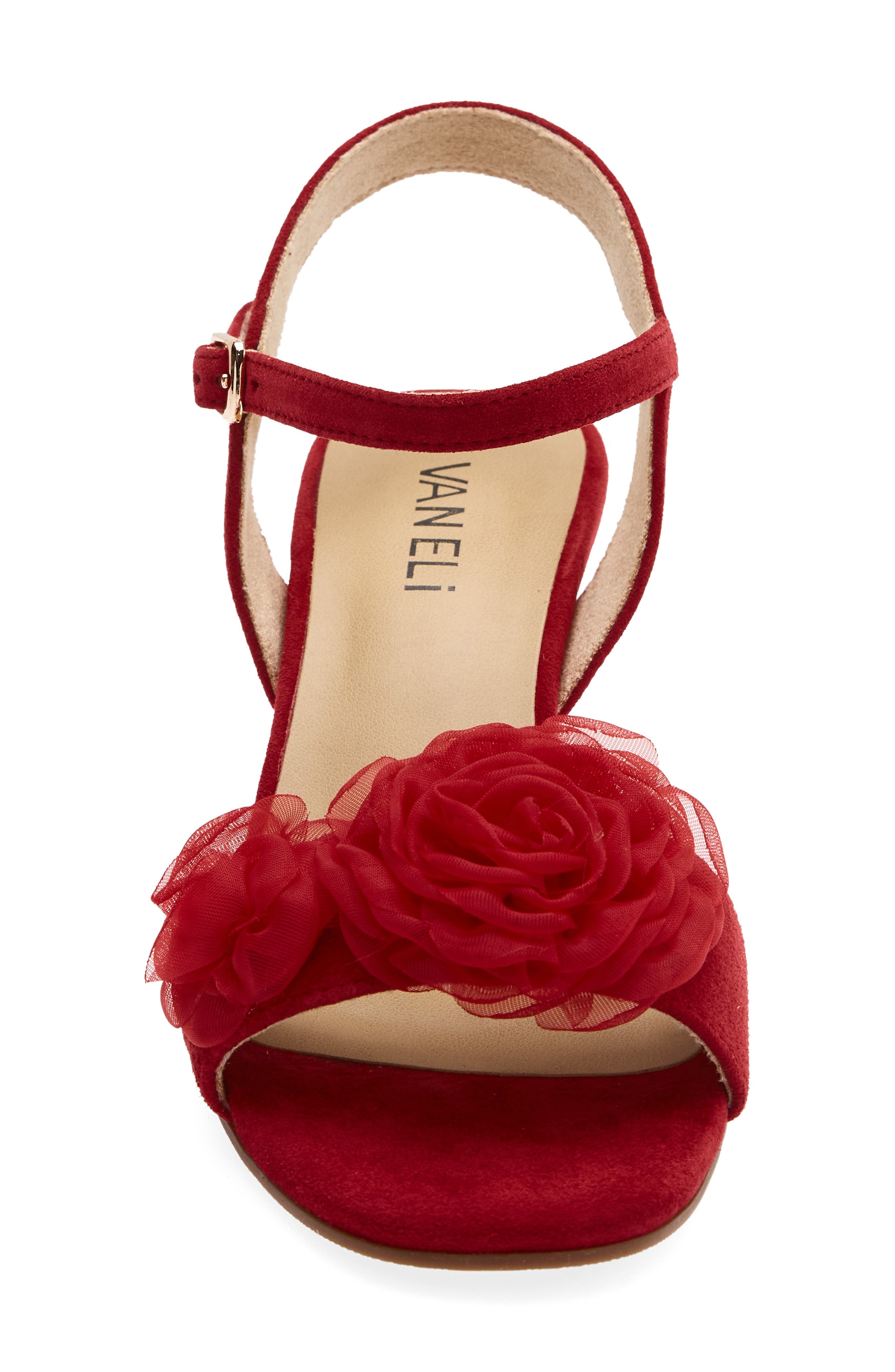 Lapis Rosette Sandal, Alternate, color, RED