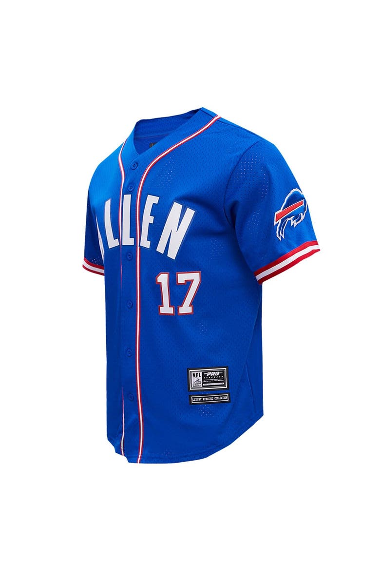 PRO STANDARD Men's Pro Standard Josh Allen Royal Buffalo Bills Mesh Baseball Button-Up T-Shirt, Alternate, color, Royal
